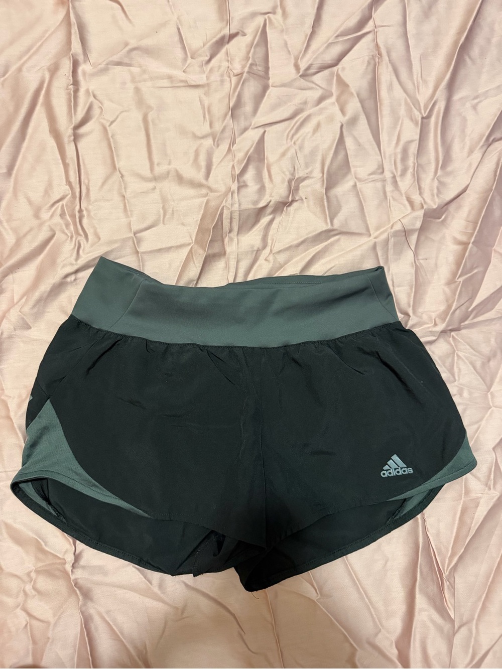 adidas Women’s Black Athletic Running Shorts with Grey Waistband